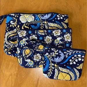 3 Piece Vera Bradley Cosmetic Bags